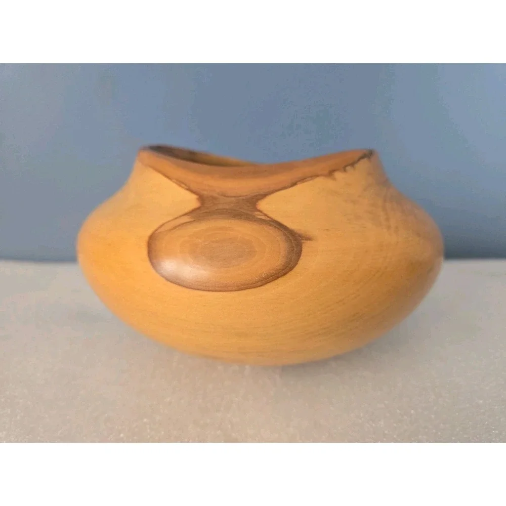 Hand‎ Turned Spalted Maple Wood Bowl Signed